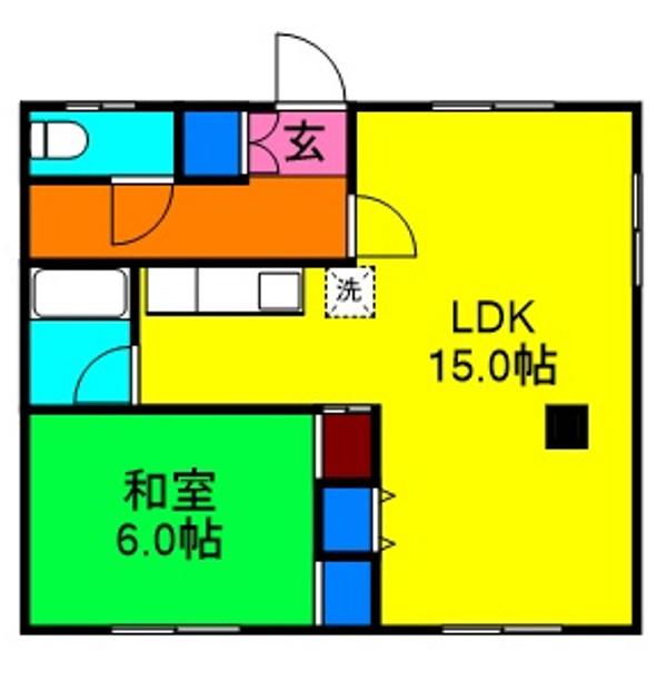コーポ菊池(1DK/2階)の間取り写真
