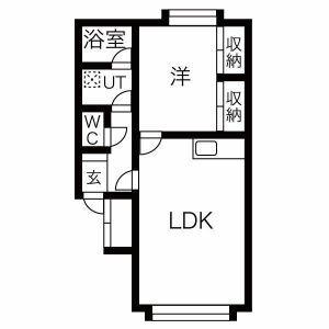 シュガーハイツⅢ(1LDK/1階)の間取り写真