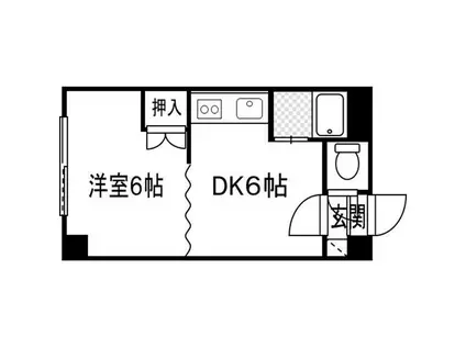 アビアシオン弐番館(1DK/3階)の間取り写真
