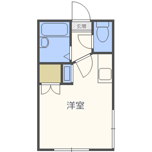 ヒューガパーク(1K/1階)の間取り写真
