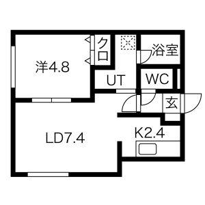 ブランノワールメザノッテ平岸(1LDK/3階)の間取り写真