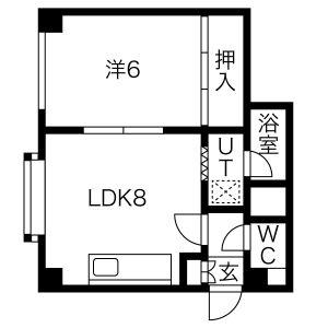 エスペランス(1LDK/3階)の間取り写真