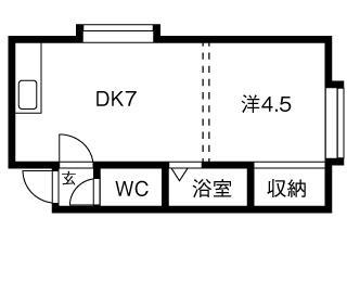 ラフレスカ平岸(1DK/3階)の間取り写真