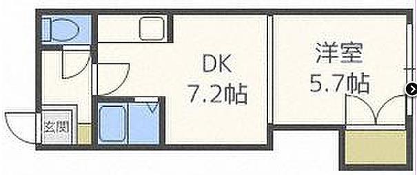 デベックス澄川47(1DK/1階)の間取り写真