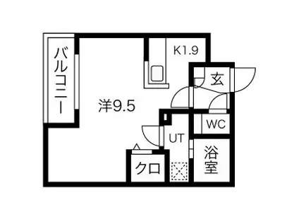 STRAHL澄川(ワンルーム/1階)の間取り写真