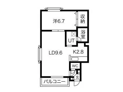 パークマンション(1LDK/1階)の間取り写真