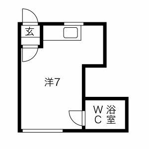 AZZURRO24(ワンルーム/2階)の間取り写真