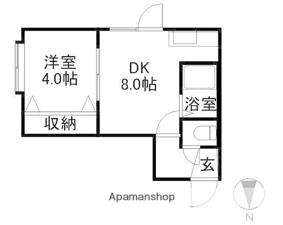 ノースヴィラ澄川(1DK/2階)の間取り写真