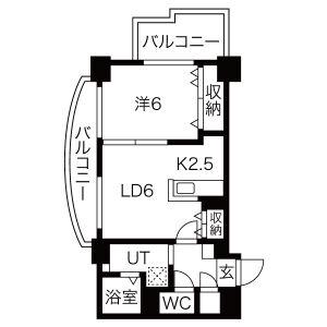 ステイブルS17(1DK/4階)の間取り写真