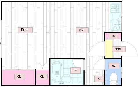 クレール22(1DK/1階)の間取り写真