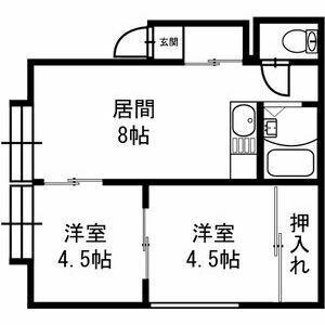 みなみマンションⅡ(2DK/1階)の間取り写真