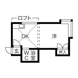 札幌市南北線 南平岸駅 徒歩7分 2階建 築39年(1DK/1階)の間取り写真