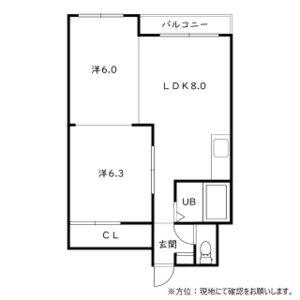 TAKOU BLD(2DK/2階)の間取り写真