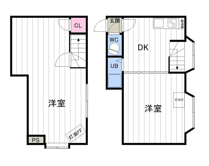 ルーブル菊水(1LDK/1階)の間取り写真