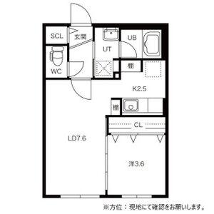 LA・GARE(1LDK/4階)の間取り写真