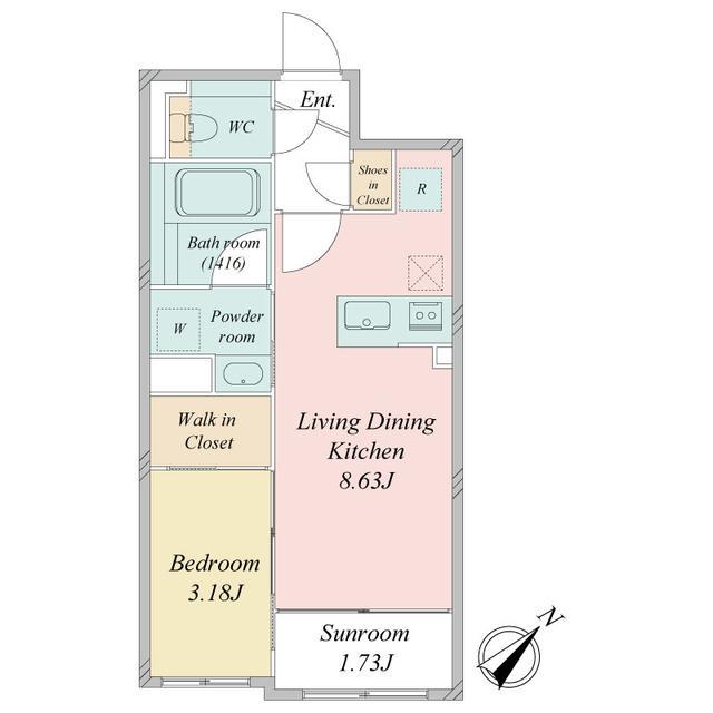 LIVECASA豊平(1LDK/1階)の間取り写真