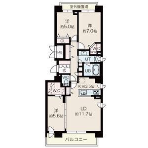 ル・コルヌイエ山鼻LE CORNOUILLER YAMAHAN(3LDK/3階)の間取り写真