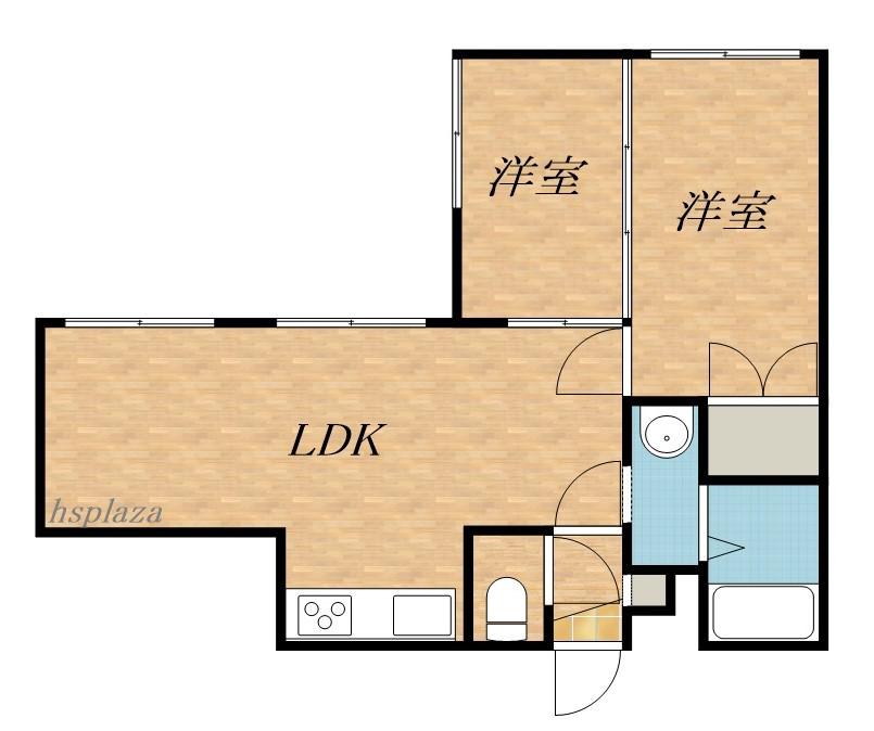 ビッグバーンズマンション月寒Ⅰ(2LDK/4階)の間取り写真