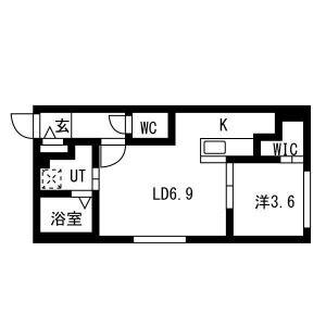 AREA西岡51(1LDK/2階)の間取り写真