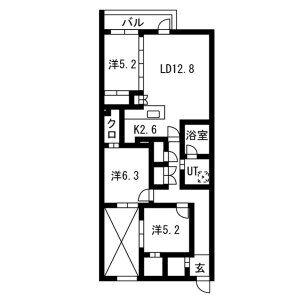 PRIME COURT LA FORET 平岸プライムコートラ(3LDK/2階)の間取り写真