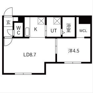 レトワール平岸(2LDK/3階)の間取り写真