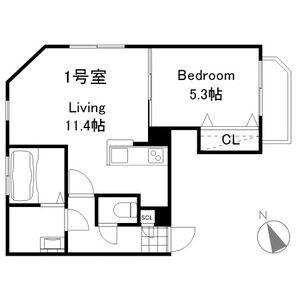 AXIS-WILL MISONO STA(1LDK/3階)の間取り写真