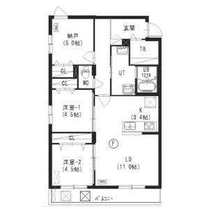  クレスト豊平公園 豊平6ー10(2SLDK/2階)の間取り写真