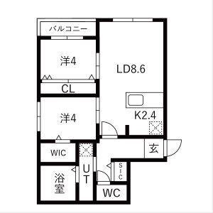 セレッソ本郷通(2LDK/5階)の間取り写真