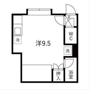 ルミエール川沿B(ワンルーム/2階)の間取り写真