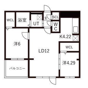 ガイアールS24(2LDK/4階)の間取り写真