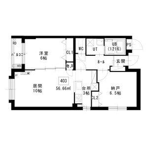 ノヴァ白石ーⅡ(2LDK/4階)の間取り写真