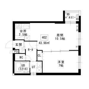 ノヴァ白石ーⅡ(1LDK/4階)の間取り写真