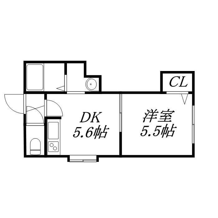 TSM豊平公園(1DK/3階)の間取り写真