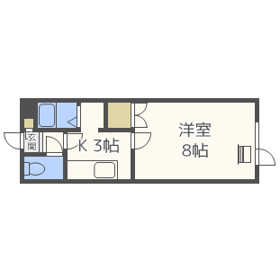 SDコート(1K/4階)の間取り写真