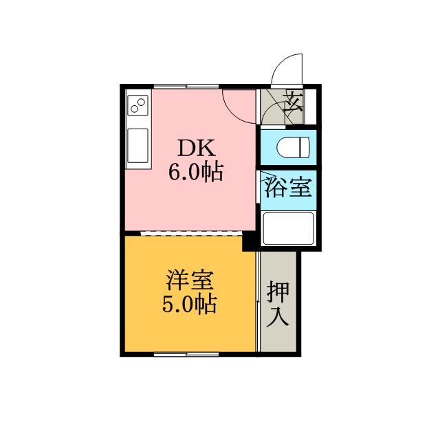 ジュエルハイツ(1DK/2階)の間取り写真