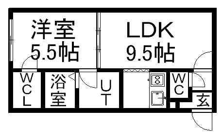 ステージノア東札幌(1LDK/2階)の間取り写真