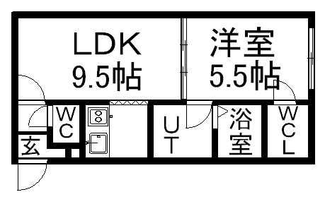 ステージノア東札幌(1LDK/1階)の間取り写真