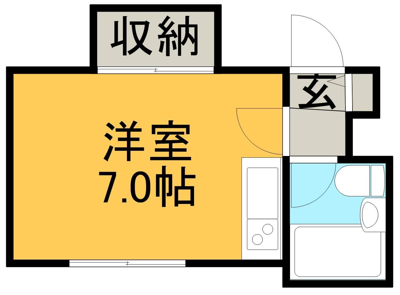 南郷ハイツ(ワンルーム/2階)の間取り写真