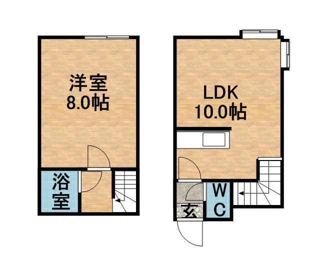 アローハイム(1LDK/2階)の間取り写真