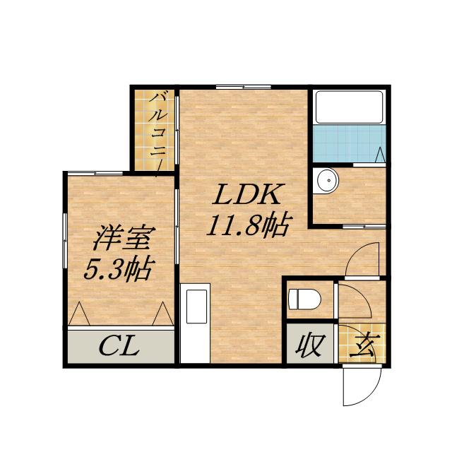 ASTON・M(1LDK/3階)の間取り写真