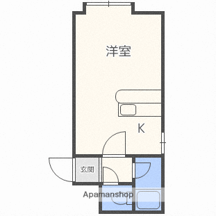 アパルシオンイースト(1K/2階)の間取り写真