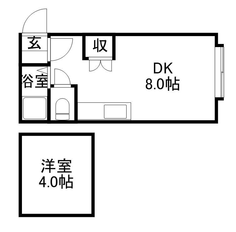 JPコート美園Ⅲ(ワンルーム/3階)の間取り写真