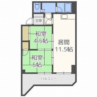 第78松井ビル(1LDK/2階)の間取り写真