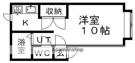サンセールふじの(1K/2階)の間取り写真
