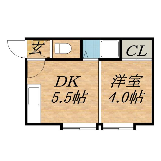 ラ・モンターニュ(1DK/3階)の間取り写真