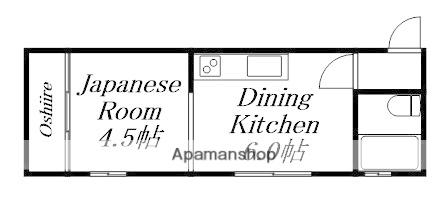 サンエービル(1DK/2階)の間取り写真