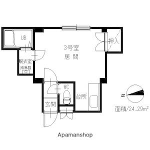 ソシアルビレッジ(ワンルーム/3階)の間取り写真