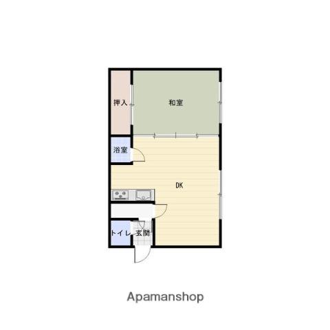 コーポ豊(1DK/2階)の間取り写真