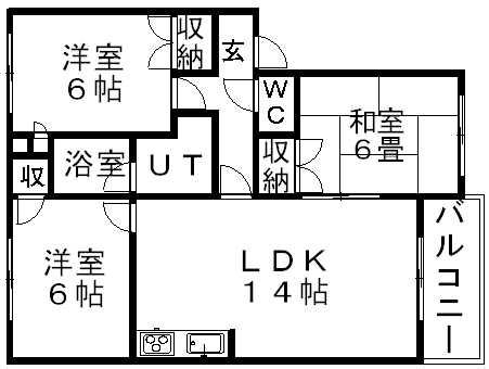 ヌーヴェルメゾン21(3LDK/4階)の間取り写真