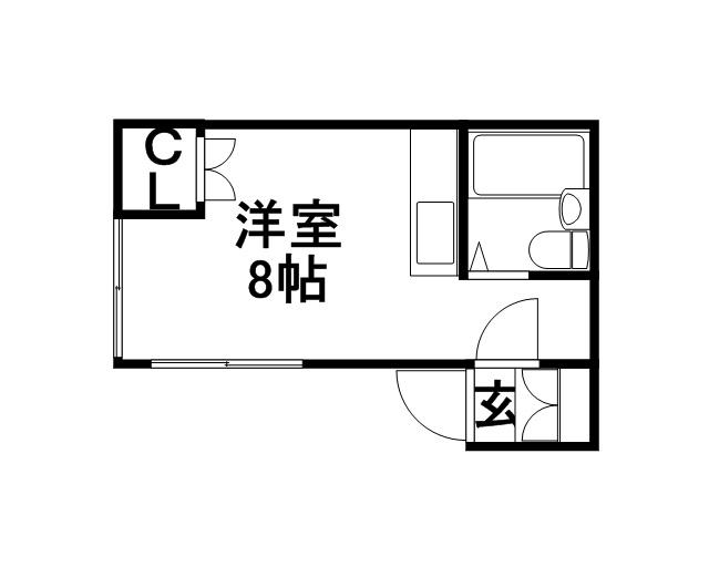 PETIT CUBEープチキューブ(ワンルーム/2階)の間取り写真